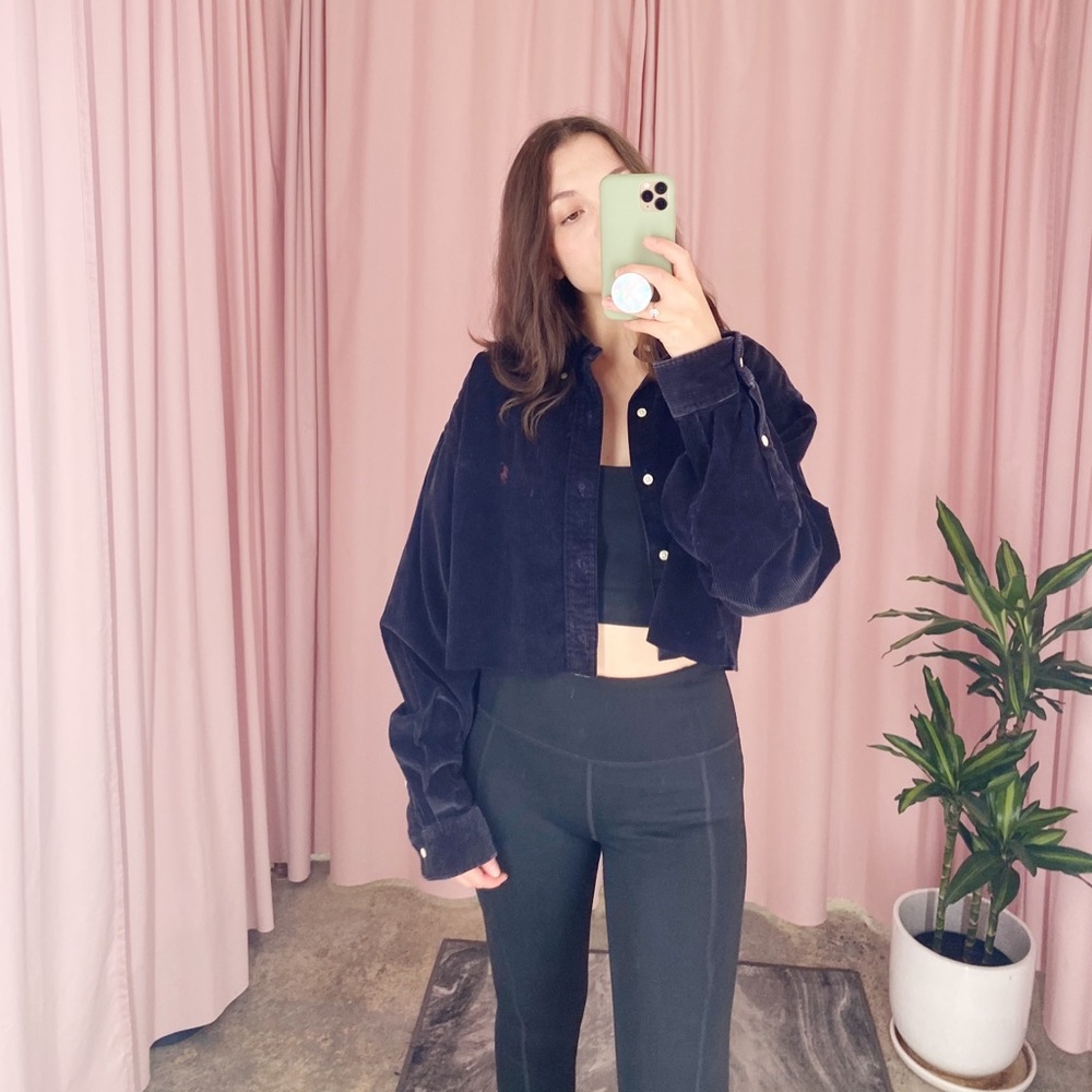 🏷SOLD🏷Vintage Corduroy Cropped Shirt Jacket - Picture 6 of 15